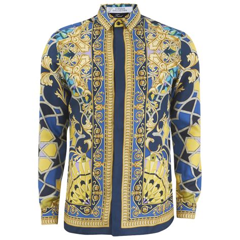 black and blue versace shirt